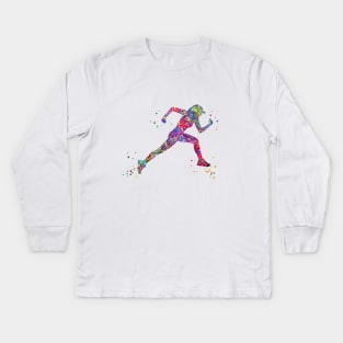 Female runner Kids Long Sleeve T-Shirt